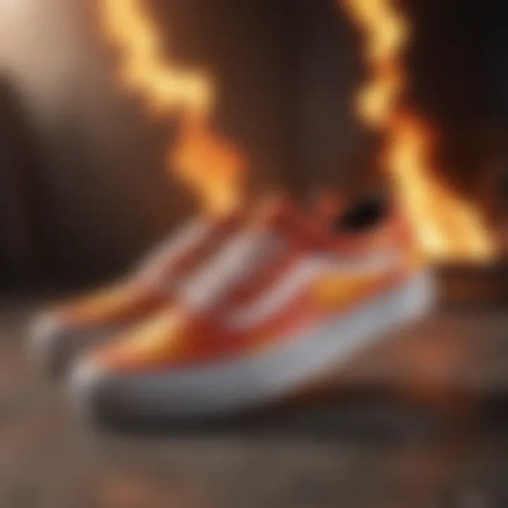 Flame Vans Mens Shoe with Stylish Flames