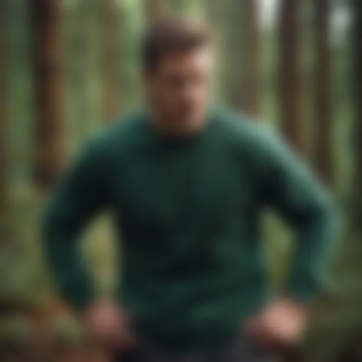 Forest Green Sweatshirt in Action-packed Extreme Sports Setting