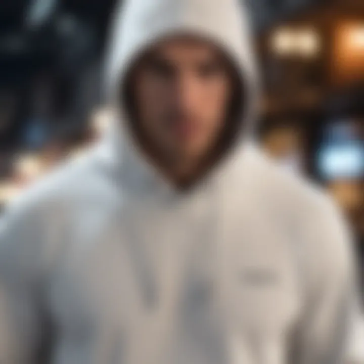 Embrace the functionality of a white hooded sweatshirt