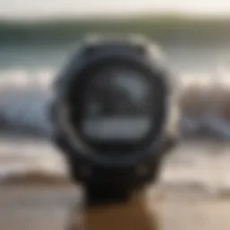Garmin Instinct Surf smartwatch displaying surf stats
