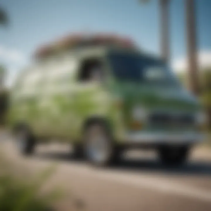 Group of adrenaline junkies showcasing green floral Vans in a dynamic pose