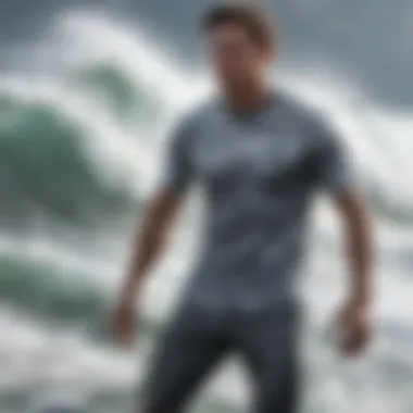 Ride the waves of style with grey graphic shirt Sleek grey graphic shirt featuring wave patterns