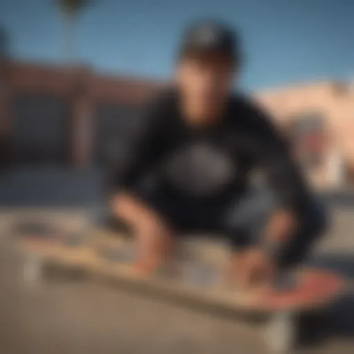 Legendary skateboarder Christian Hosoi showcasing his signature board