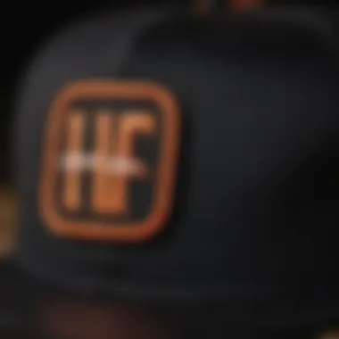 Close-up Detail of HUF Snapback Hat Logo Embroidery