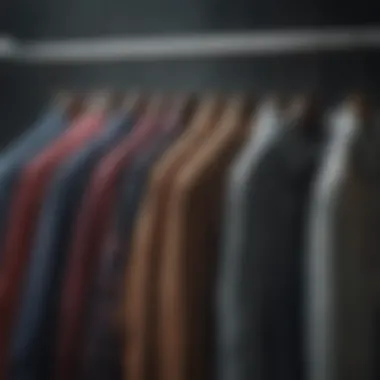 Variety of indie button up shirts displayed on hangers