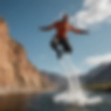 Leap of Faith: Intense Moment with Extreme Athlete An intense moment captured as an extreme athlete takes a leap