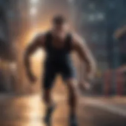 Athlete in intense training session