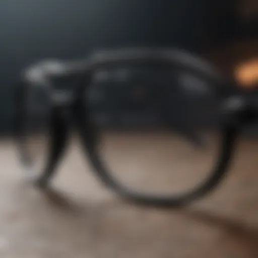 Glasses with intricate black frames