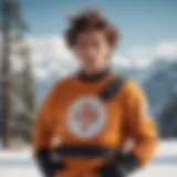 Japanese martial arts-inspired Dragon Ball Z sweater on a snowboarder