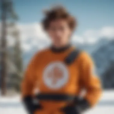 Japanese martial arts-inspired Dragon Ball Z sweater on a snowboarder