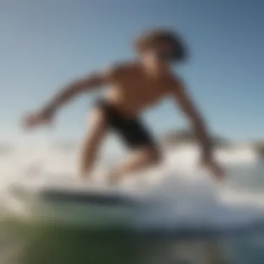 An adrenaline-filled jet boogie boarder performing a high-speed turn