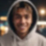 Iconic Juice Wrld Smile Hoodie in motion