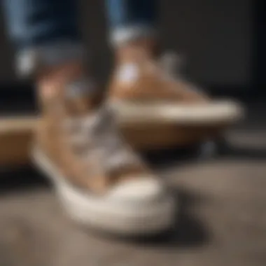 Leopard Print Converse Shoes on Skateboard Ramp