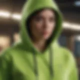 Lime Green Designer Hoodie - Abstract Inspiration