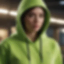 Lime Green Designer Hoodie - Abstract Inspiration