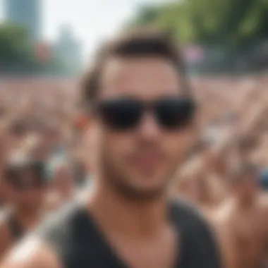 A vibrant crowd enjoying a live performance at Lollapalooza