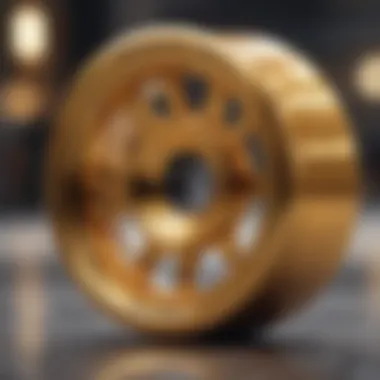 Luxurious Gold Skateboard Wheel Close-Up