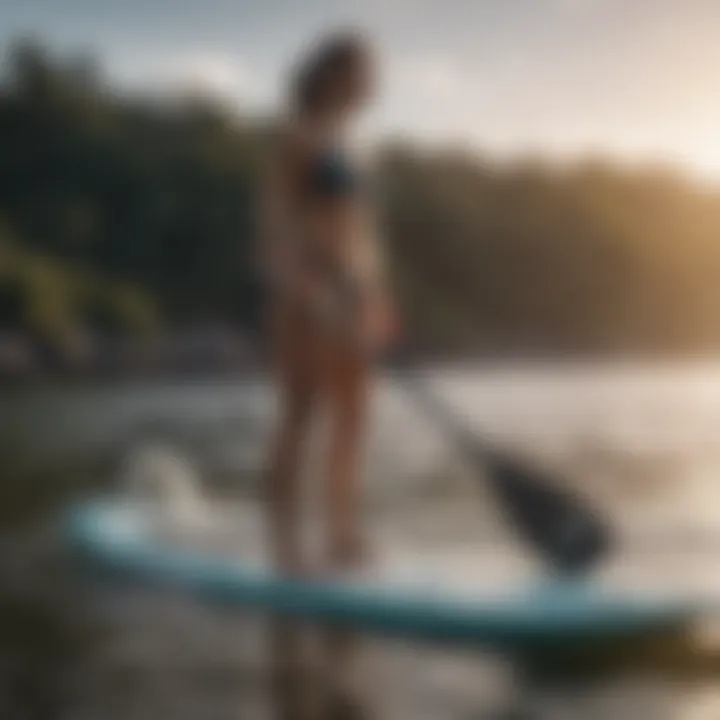 Expert showcasing ideal stance on paddle board