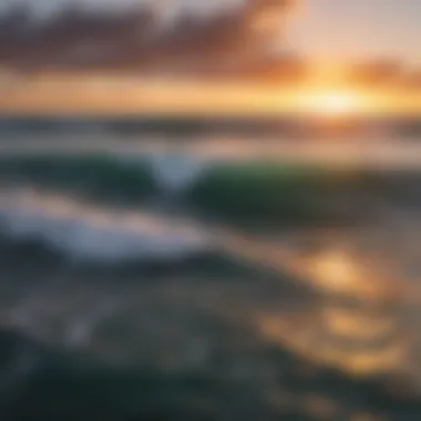 Nature's Canvas: Sunset Over Maui's Ocean Swells Scenic view of ocean swells under a vibrant sunset