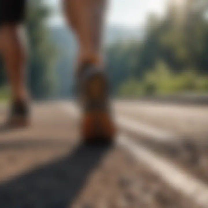 Running shoes on a track