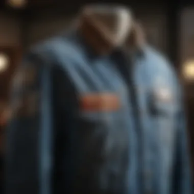 Elegant members-only jean jacket on display