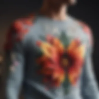 Minimalist Geometric Floral Sweater Detail