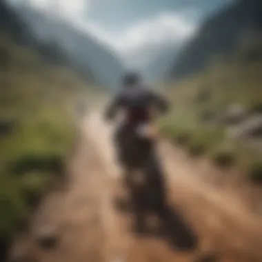 Biker navigating a treacherous mountain trail