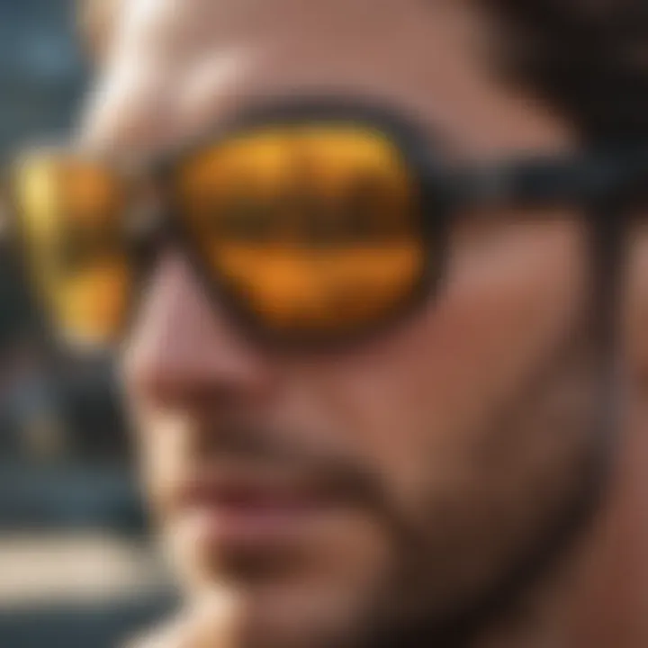 Close-up of polarized lenses enhancing visual clarity