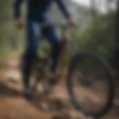 Mountain Biking Adventure Navy Adidas Pants in Mountain Bike Trail Ride