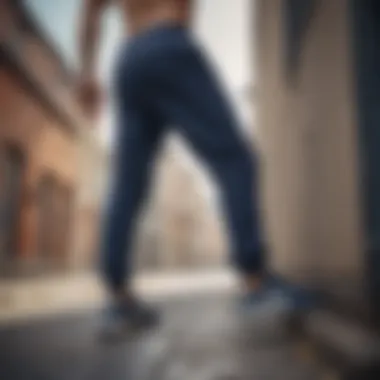 Urban Parkour Dynamics Navy Adidas Pants in Urban Parkour Action