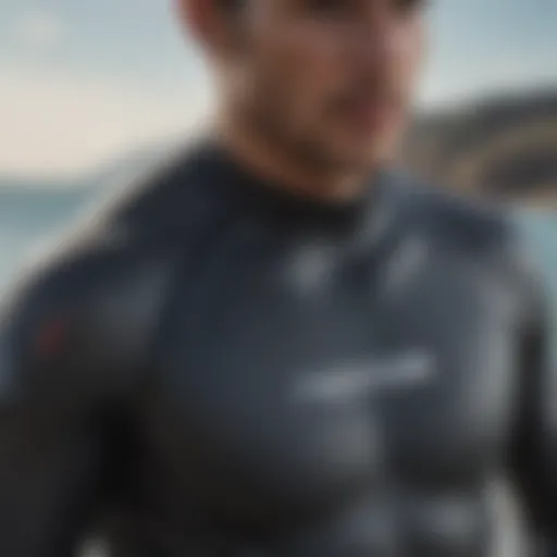 Neoprene patch application on wetsuit