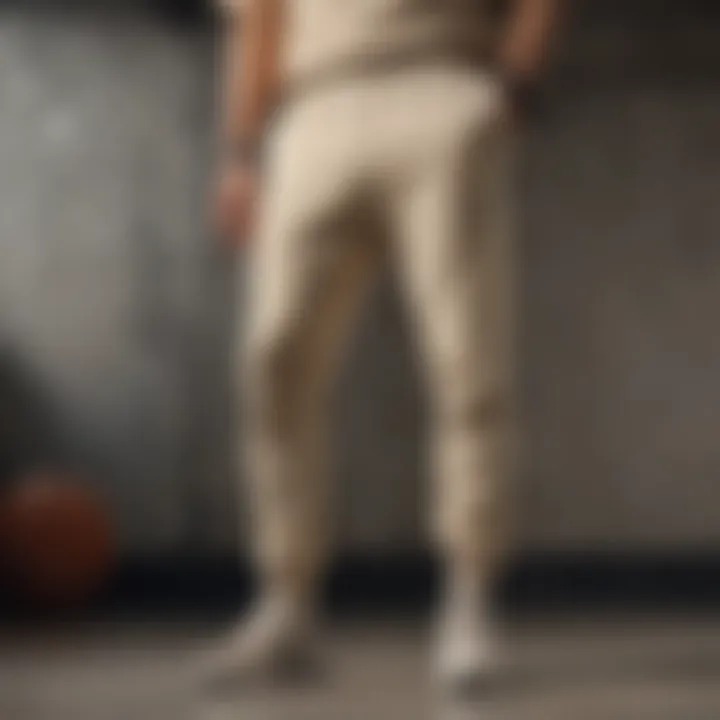 Nike beige sweatpants styled with sneakers