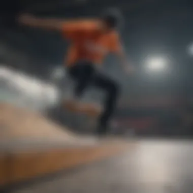 Skater performing tricks while wearing Nike SB Chron