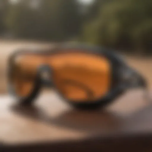 Close-up view of Oakley sun goggles showcasing their sleek design