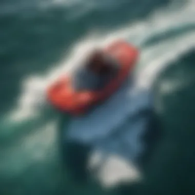 Aerial Perspective: Thrills Above the Waves Breathtaking aerial view of a water adventure