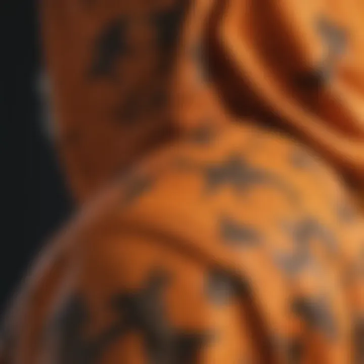 Orange Camo Hoodie Design Close-Up