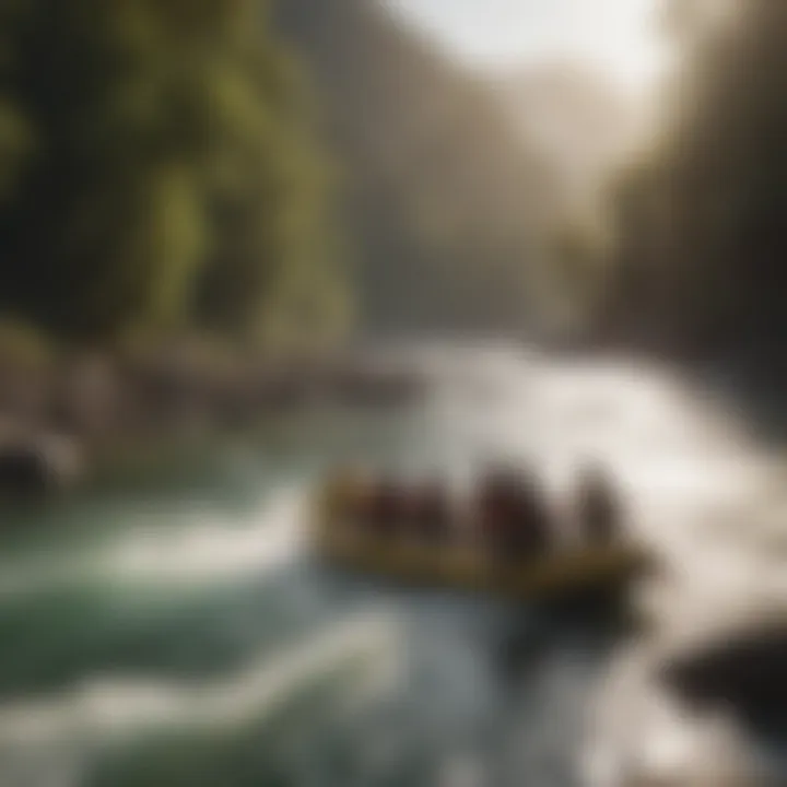 Group of rafters enjoying a serene river stretch