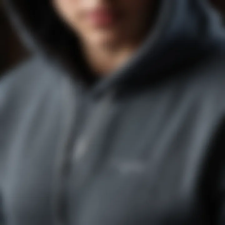 Close-up of high-quality fabric of PacSun pullover hoodie