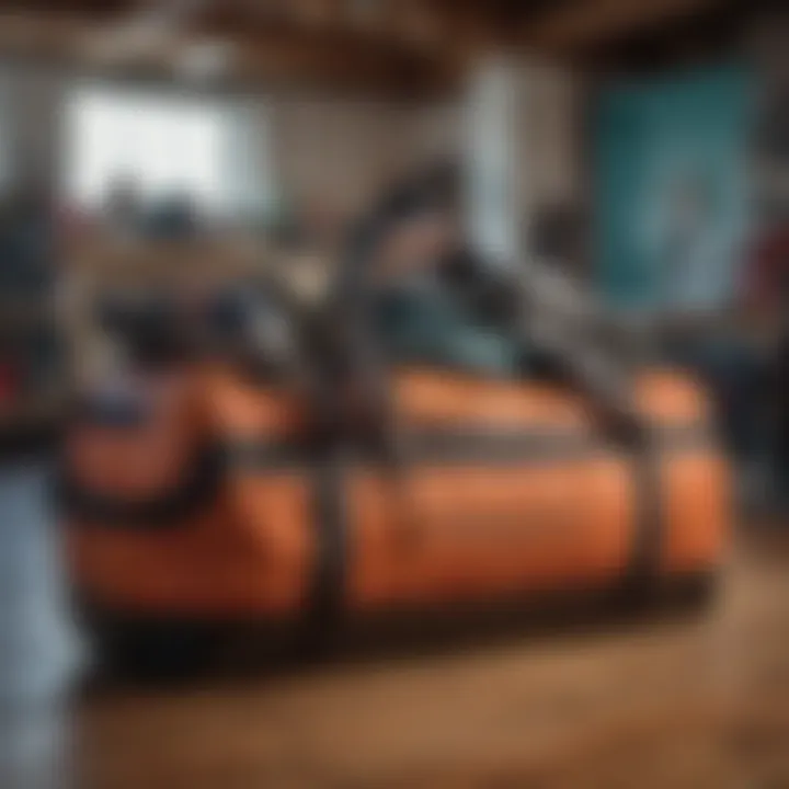 Organized storage with Patagonia 55 Liter Duffel for extreme sports gear