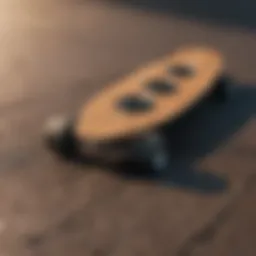 Close-up of the deck design and texture of a penny board
