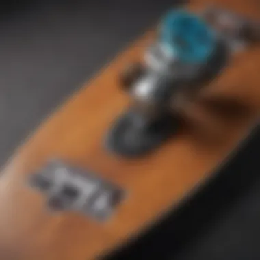 Detailed View of Penny 27 Inch Skateboard Deck Close-up of the Penny 27 inch skateboard deck showcasing its vibrant design and craftsmanship.
