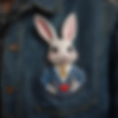 Playboy Bunny Embroidered Patch on Denim Jacket