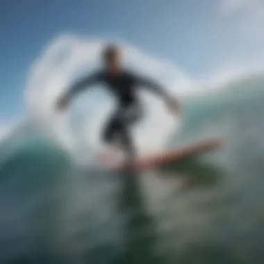 RC surfer carving through the waves