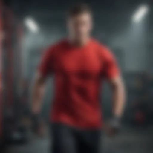 Vibrant red day shirt worn by extreme sports athlete in action