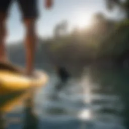 Motor Fins in Action on Paddle Board