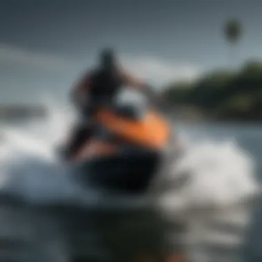 Extreme sports enthusiast riding the waves on a jet ski