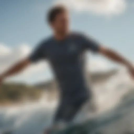 Dynamic surf scene showcasing Ripcurl shirts in action