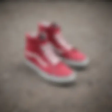 Rose Vans High Tops Against Gritty Concrete Skate Park Background