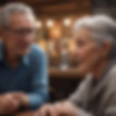 Elderly individuals engaging in a lively video call