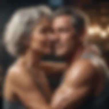 Embracing Virtual Affection Seniors sharing a tender moment through virtual hugs